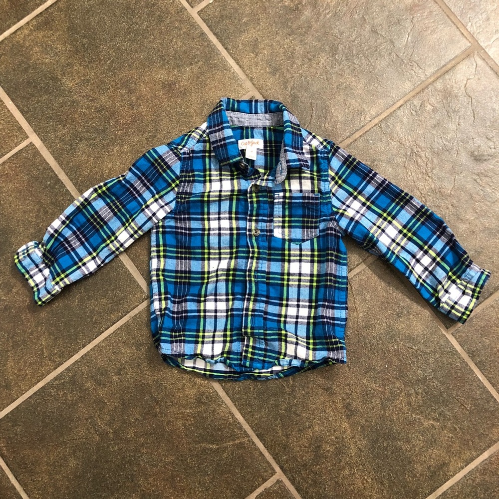 2t cat and jack boys flannel